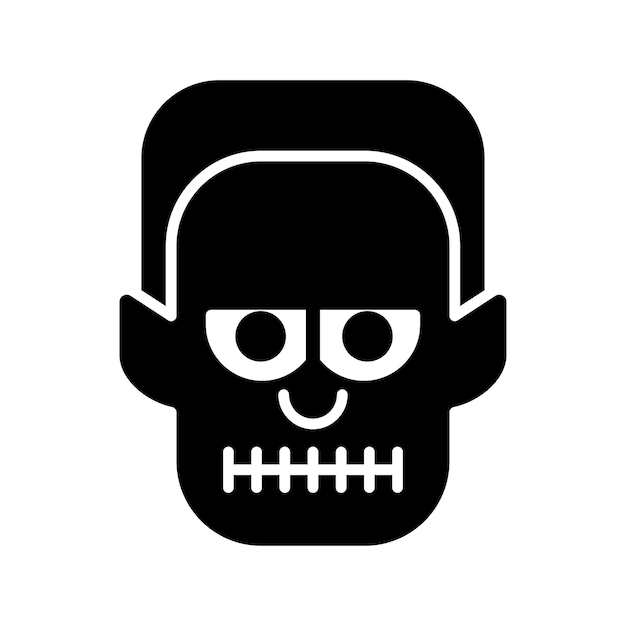 Vector de icono de cabeza de Frankenstein en estilo moderno para diseño e impresión