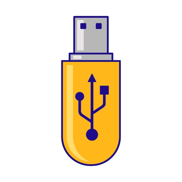Vector de icono de cable USB en estilo moderno para diseño e impresión