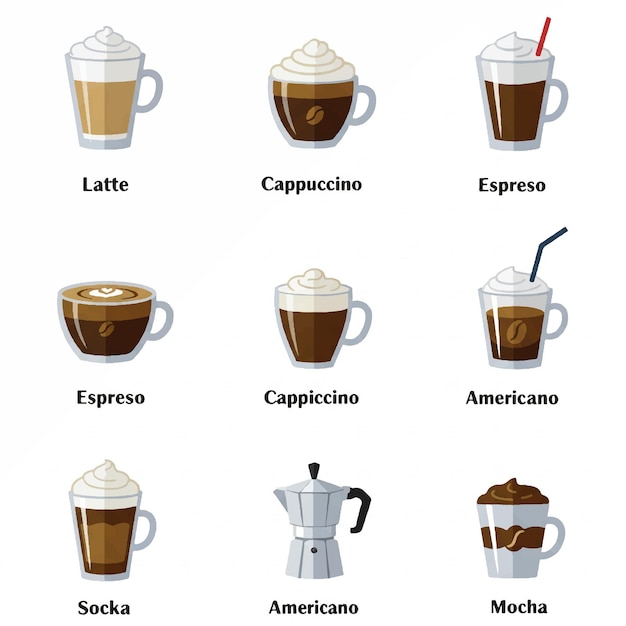 Vector de un icono de café muy bonito