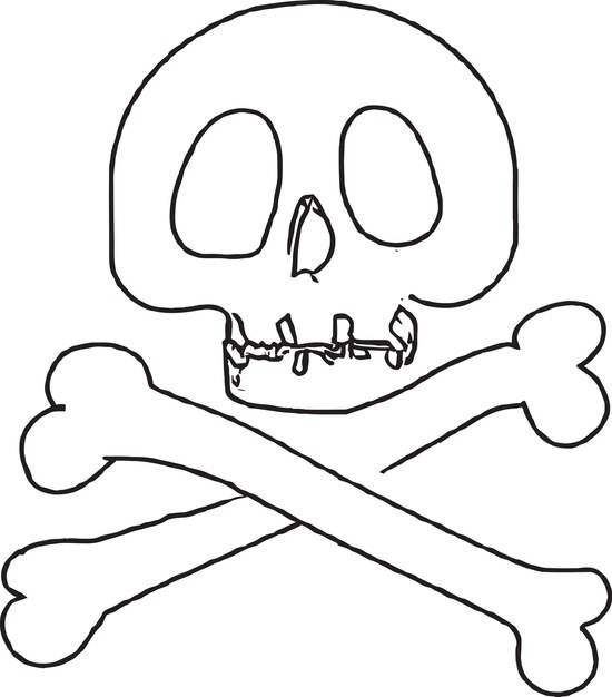 Vector del icono de la calavera con la daga