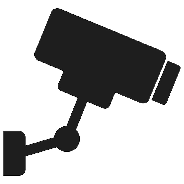 Vector de icono de cámara de seguridad aislado en fondo blanco