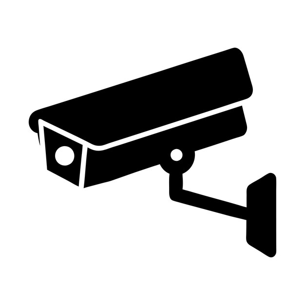 Vector de icono de cámara de seguridad en fondo blanco