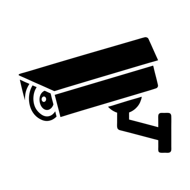 Vector de icono de cámara de seguridad en fondo blanco