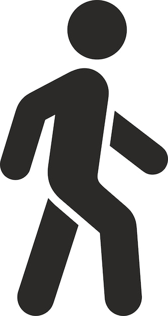 Vector de icono de caminata humano signo de caminata de símbolo de peatón