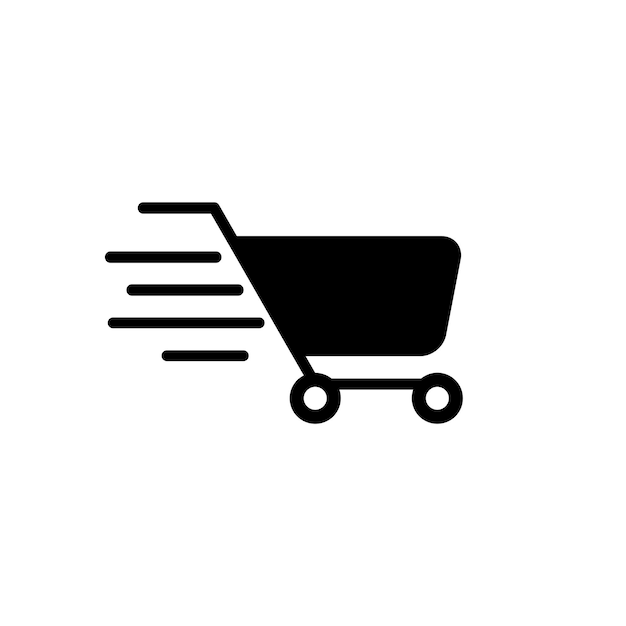 El vector del icono del carrito es simple, glpys minimalista.