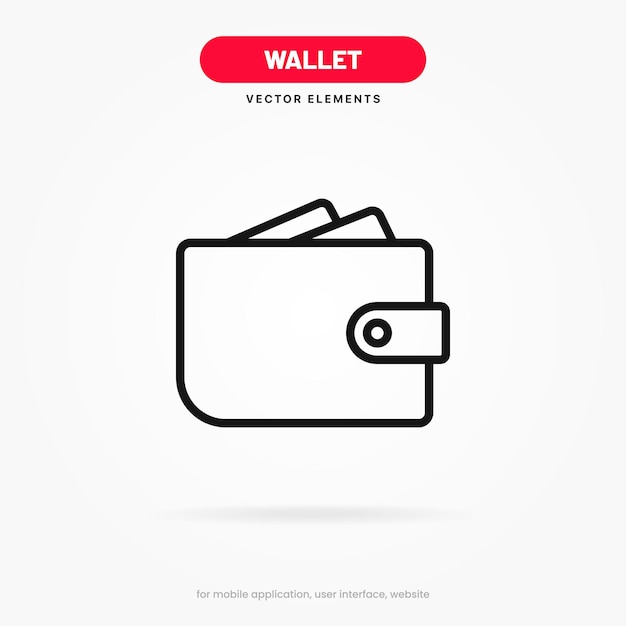 Vector de icono de cartera cartera llena de billetes de dinero en dólares elemento de diseño gráfico de alta calidad