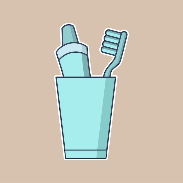 Vector de icono de cepillo de dientes en diseño de moda