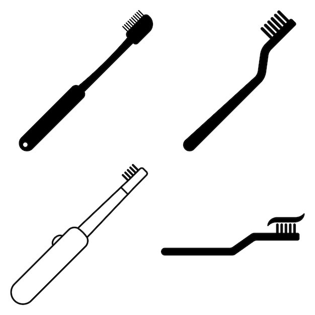 Vector vector del icono del cepillo de dientes