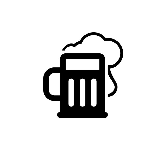 el vector del icono de la cerveza simple glpys minimalista