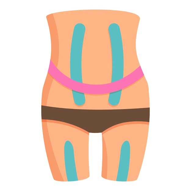 Vector de icono de cinta Kinesio Vector de dibujos animados Gimnasio de fitness