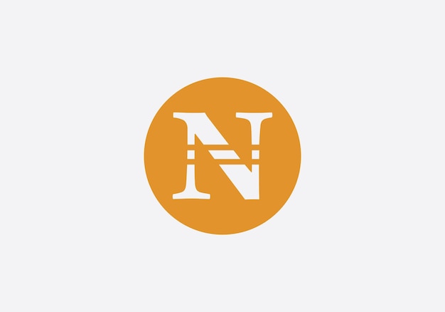 Vector del ícono del círculo de la letra N