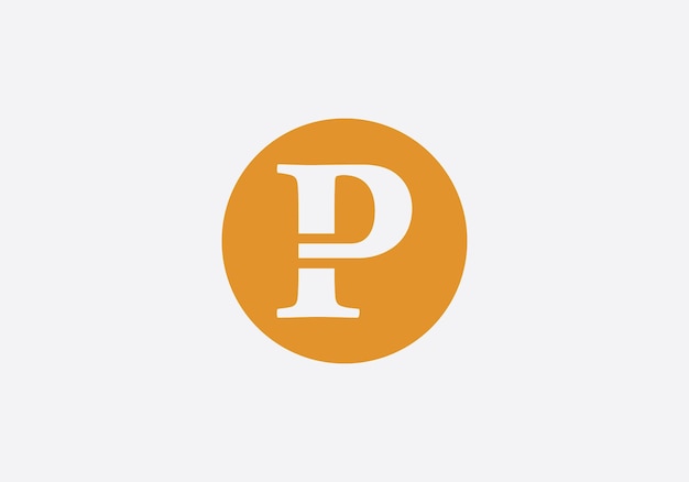 Vector del ícono del círculo de la letra P