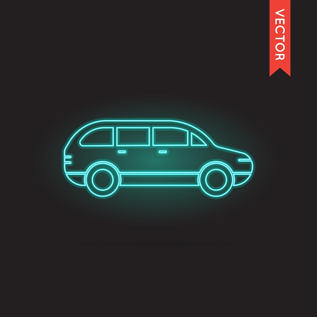 Vector icono de coche de neón