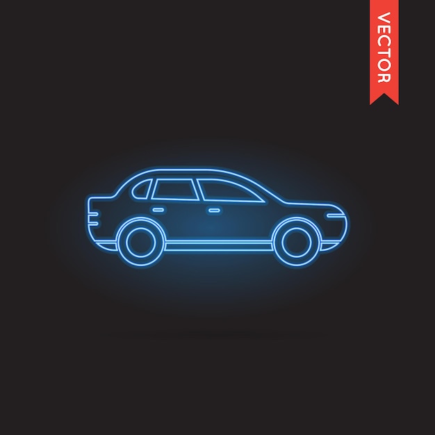 Vector icono de coche de neón