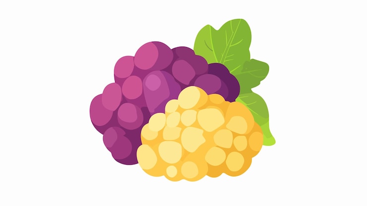 Vector vector de icono de coliflor aislado transparente para diseños de alimentos saludables