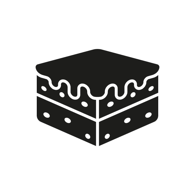 Vector de icono de comida y bebida de brownie diseño básico simple y moderno