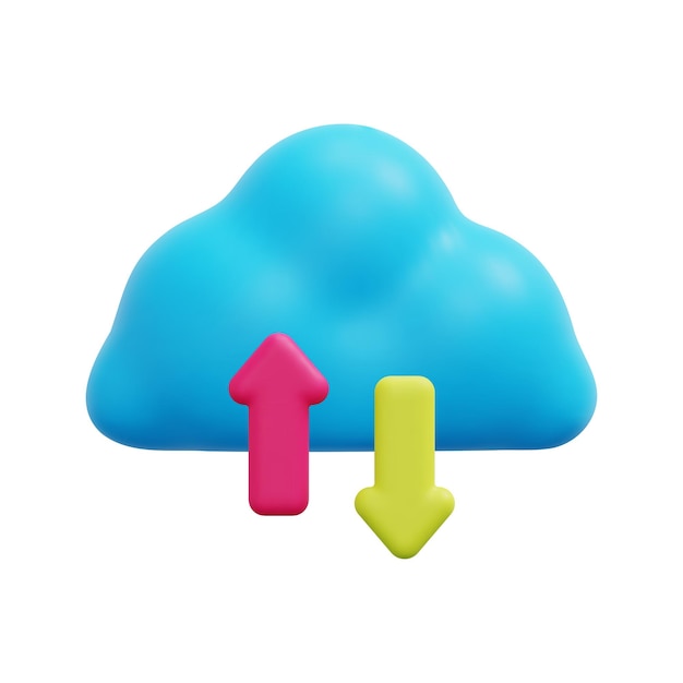 Vector de icono de computación en la nube 3d Aislado sobre fondo blanco Concepto de tecnología de nube 3d Seguridad de la tecnología Almacenamiento de datos Estilo minimalista de dibujos animados Ilustración de procesamiento de vector de icono de nube 3d