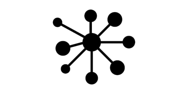 Vector de icono de conexión de red de concentrador. Estructura del equipo empresarial, comunidad social.