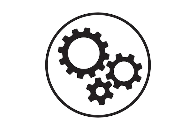 Vector de icono de configuración con elemento de engranaje de engranaje de trabajo símbolo de mecanismo Cogweel