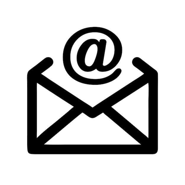Vector de icono de contacto para el envío de mensajes de correo, sobres, comunicaciones, correos electrónicos, cartas y buzones de entrada