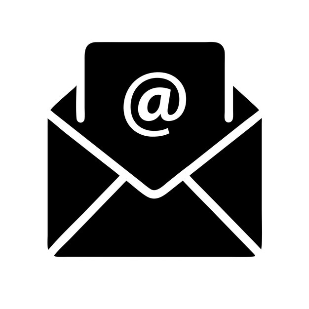 Vector de icono de contacto para el envío de mensajes de correo, sobres, comunicaciones, correos electrónicos, cartas y buzones de entrada