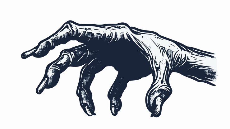 Vector el vector del icono del contorno del dedo zombi aislado en un fondo transparente