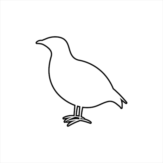 Vector de icono de contorno de silueta de perdiz El icono de perdiz Concepto de caza Signo de carne de juego en whi