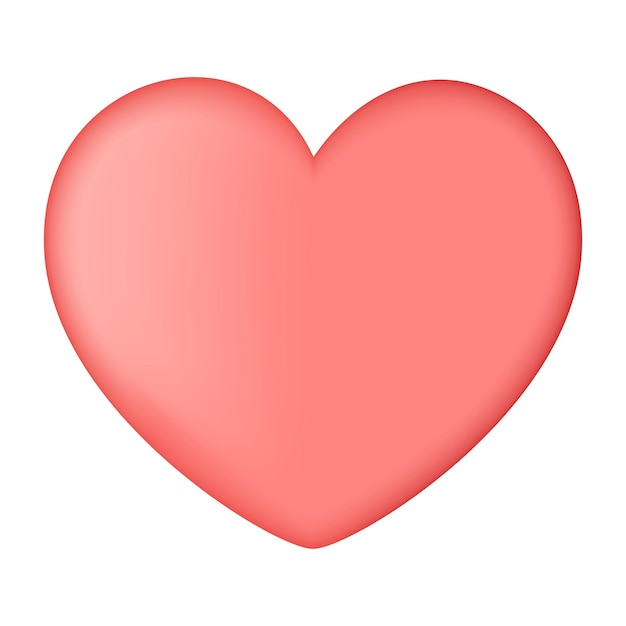 Vector icono de corazón rojo elemento aislado en fondo blanco