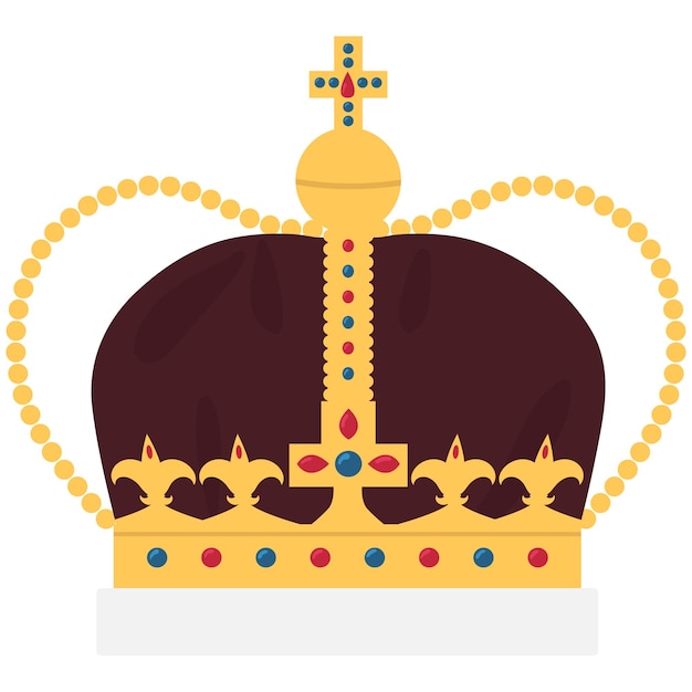 Vector icono de la corona del rey la reina real la princesa coronada aislada en blanco