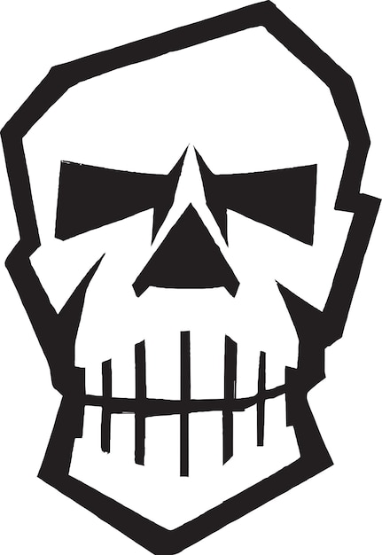 Vector del icono del cráneo con bigote