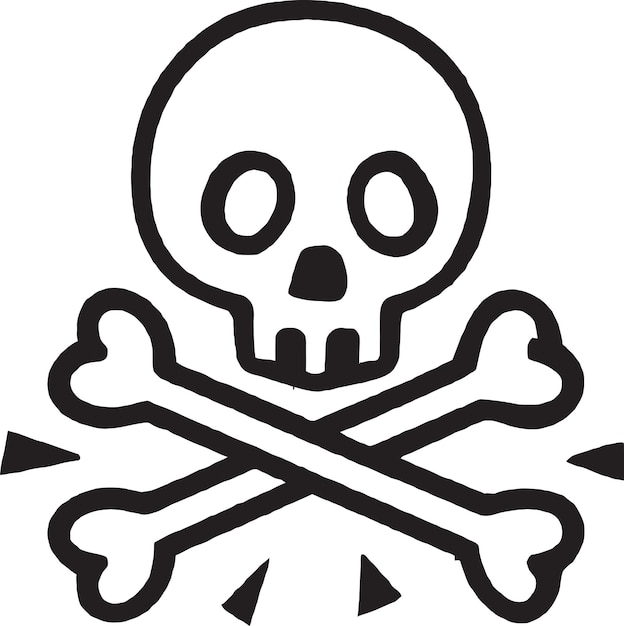 Vector del icono del cráneo con el logotipo de la corona