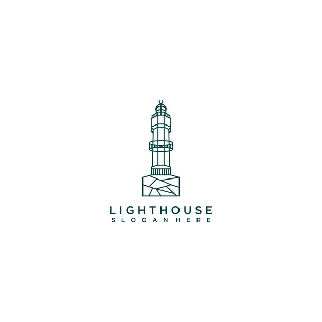 Vector de icono de creación de logotipo de light house