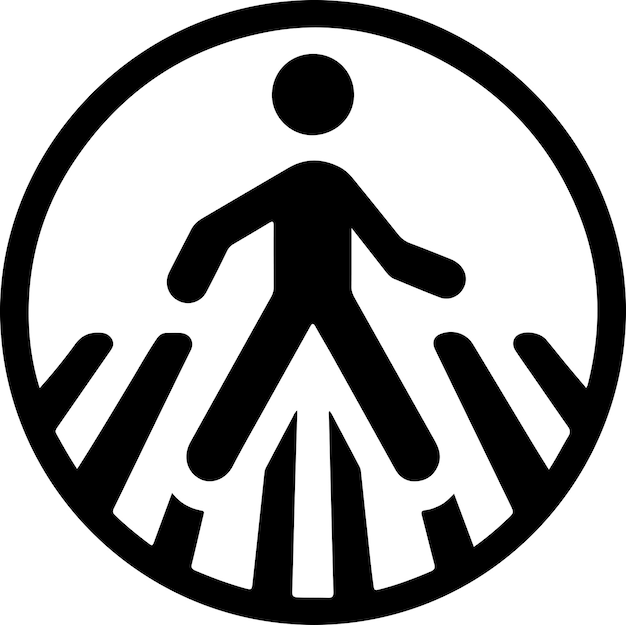Vector de icono de cruce de peatones mínimo un hombre cruza la carretera fondo blanco 3