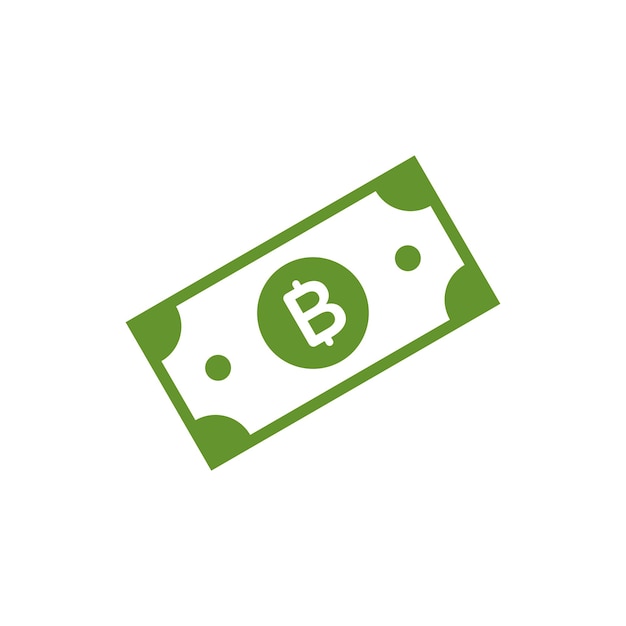 El vector del icono del dinero de papel de Bitcoin