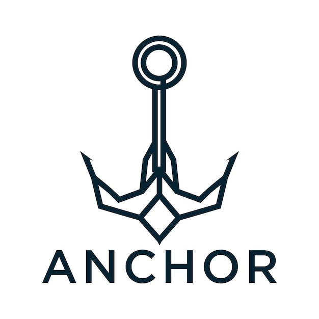 Vector de icono de diseño de logotipo de ancla