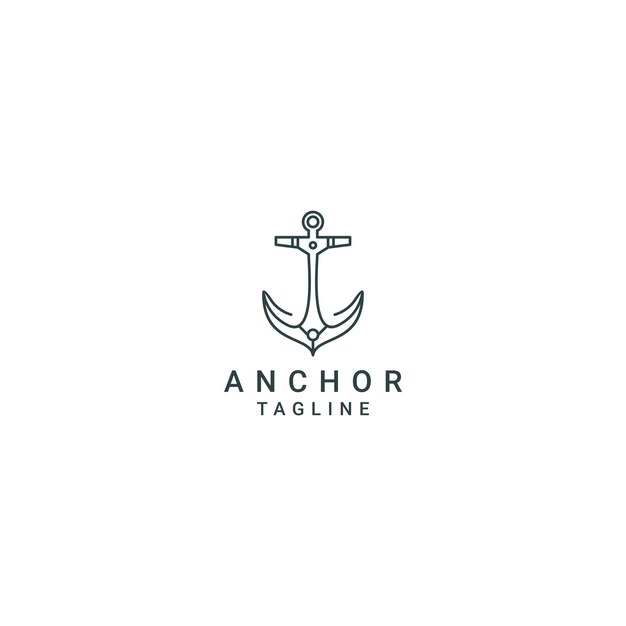 Vector de icono de diseño de logotipo de ancla