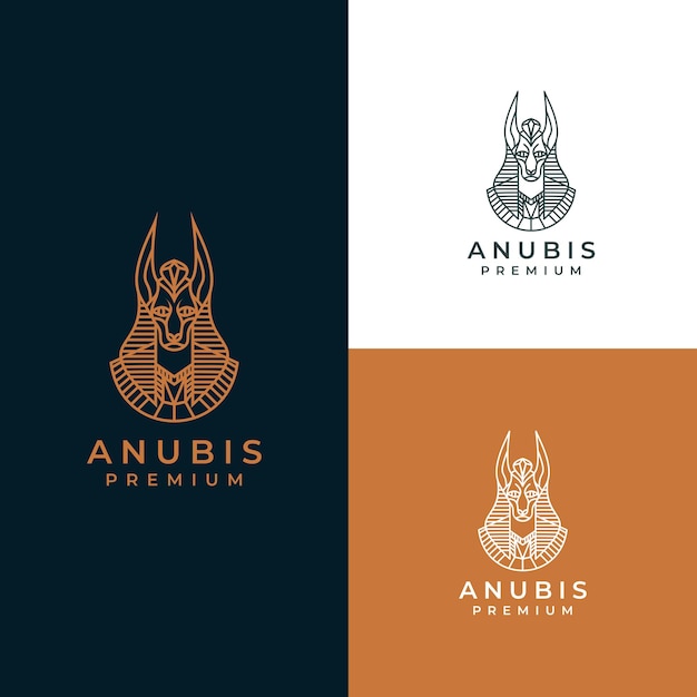 Vector vector de icono de diseño de logotipo de anubis