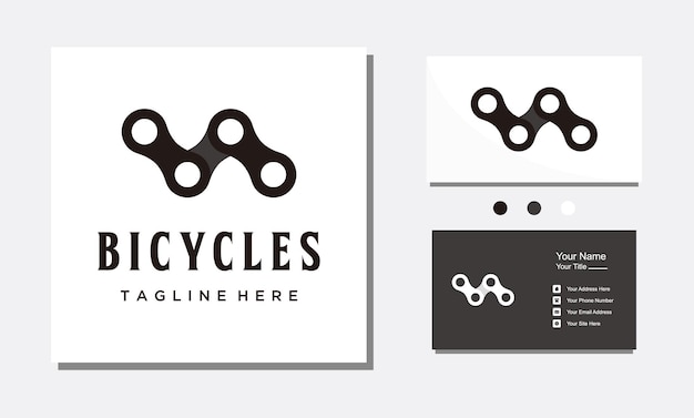 Vector de icono de diseño de logotipo de bicicleta de cadena