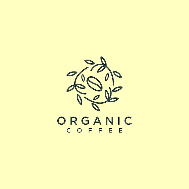 Vector de icono de diseño de logotipo de café orgánico