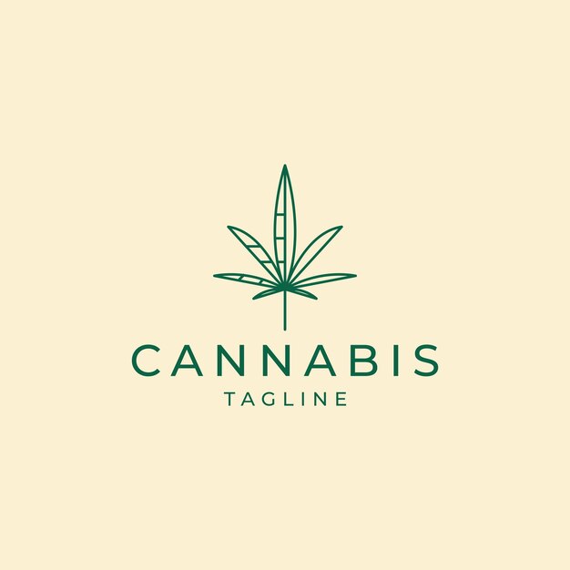 Vector de icono de diseño de logotipo de cannabis