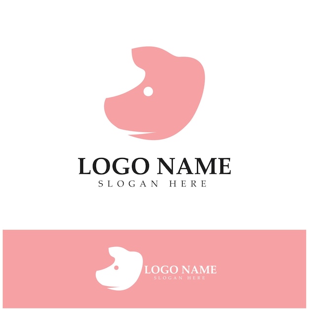Vector de icono de diseño de logotipo de cerdo