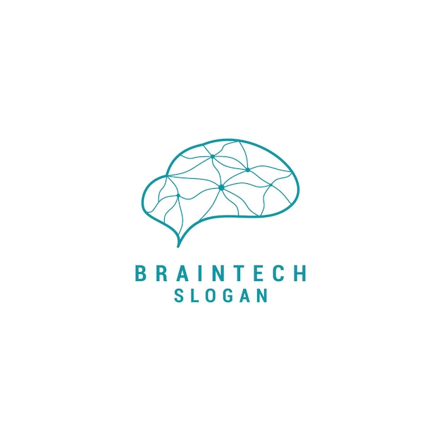 Vector vector de icono de diseño de logotipo de cerebro
