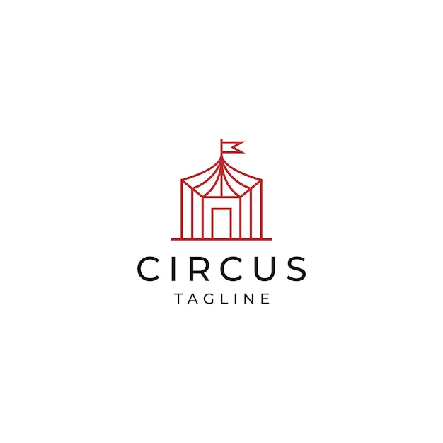 Vector de icono de diseño de logotipo de circo