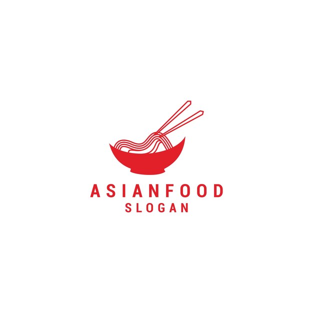 Vector de icono de diseño de logotipo de comida asiática