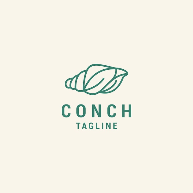 Vector de icono de diseño de logotipo de concha