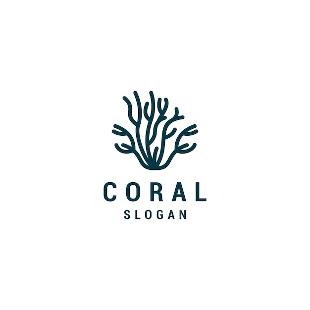 Vector vector de icono de diseño de logotipo de coral