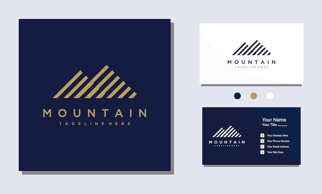 Vector de icono de diseño de logotipo elegante minimalista de montaña