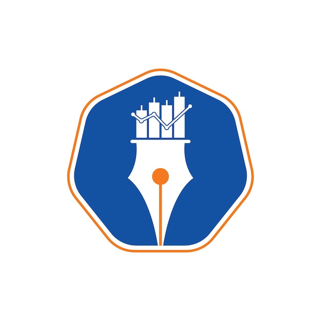 Vector de icono de diseño de logotipo de finanzas de pluma