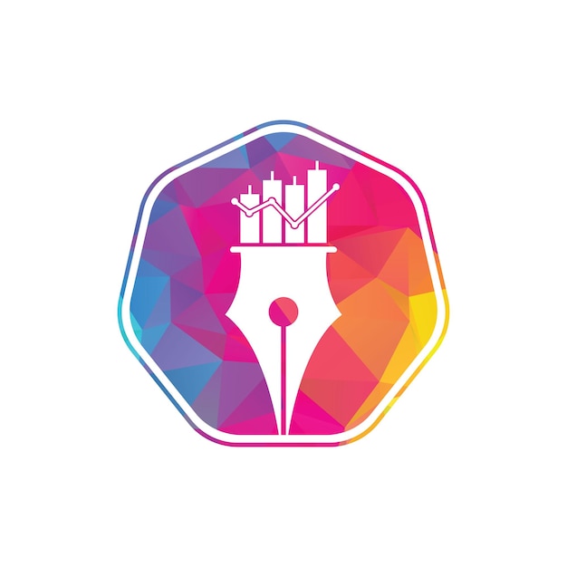 Vector de icono de diseño de logotipo de finanzas de pluma