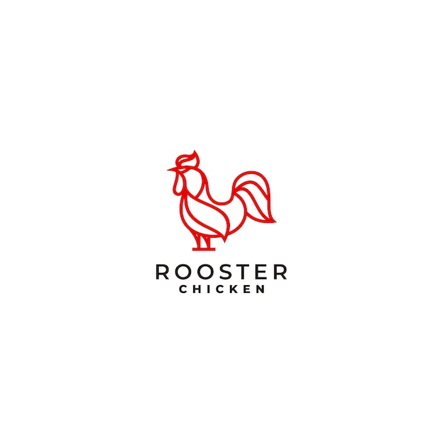 Vector de icono de diseño de logotipo de gallo